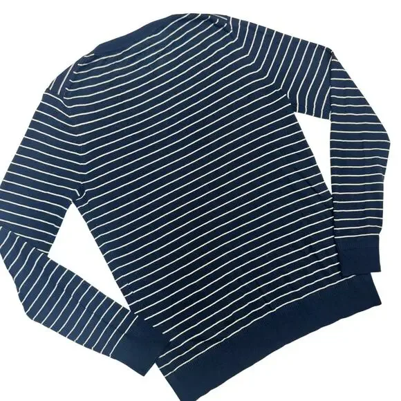 Banana Republic Silk Cashmere Striped Sweater Navy White Women’s Small Nautical - Picture 2 of 15